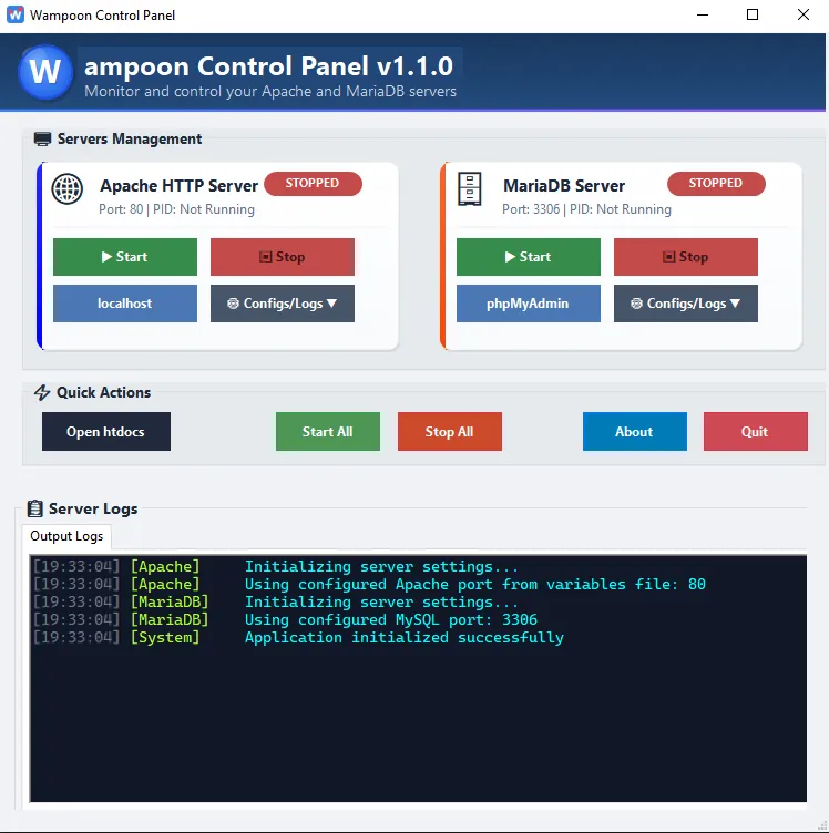 Wampoon Control Panel